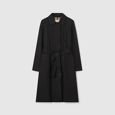 Long Cotton Car Coat in Black - Women | Burberry® Official