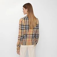 Check Cashmere Wool Sweater in Sand beige - Women | Burberry® Official