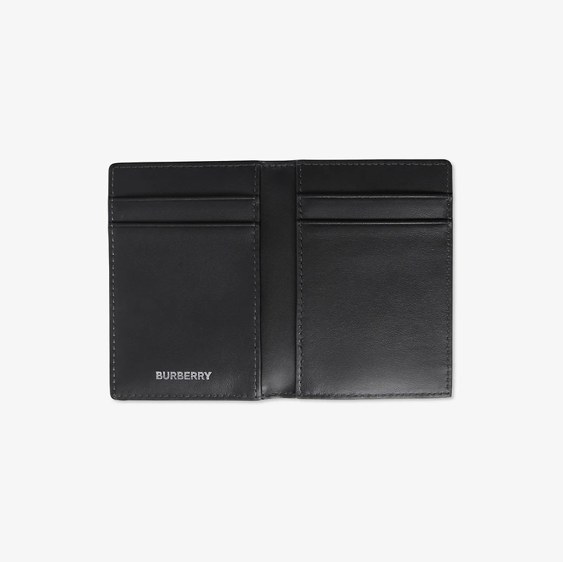 Check Folding Card Case in Charcoal grey - Men, Technical, Cotton | Burberry® Official