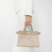 Mini Cotswolds Tote in Natural beige - Women, Linen, Cotton | Burberry® Official