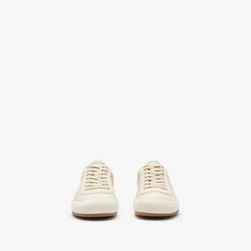 Leather Knight Runner Sneakers​ in Dove beige - Women | Burberry® Official