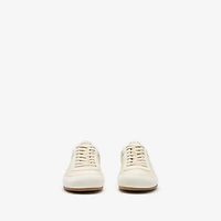 Leather Knight Runner Sneakers​ in Dove beige - Women | Burberry® Official