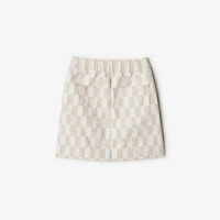 Checkerboard Denim Skirt in Calico | Burberry® Official