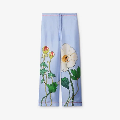 Highgrove Honeybee Silk Pyjama Trousers in Blue - Women | Burberry® Official