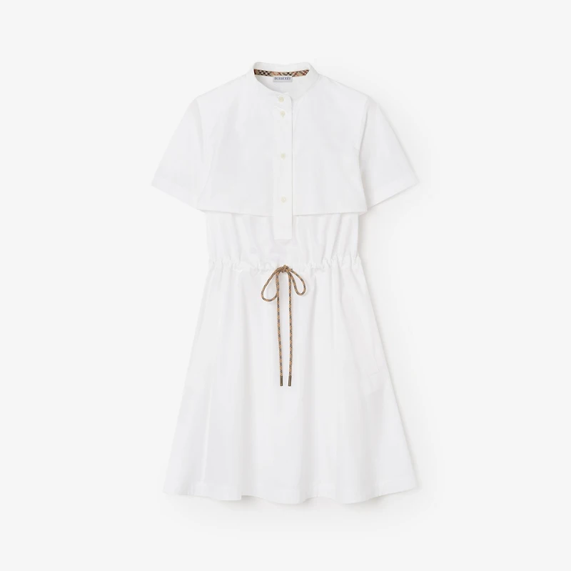 Cotton Poplin Dress in Optic white - Women | Burberry® Official