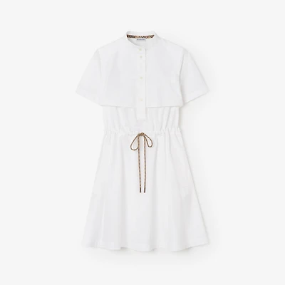 Cotton Poplin Dress in Optic white - Women | Burberry® Official