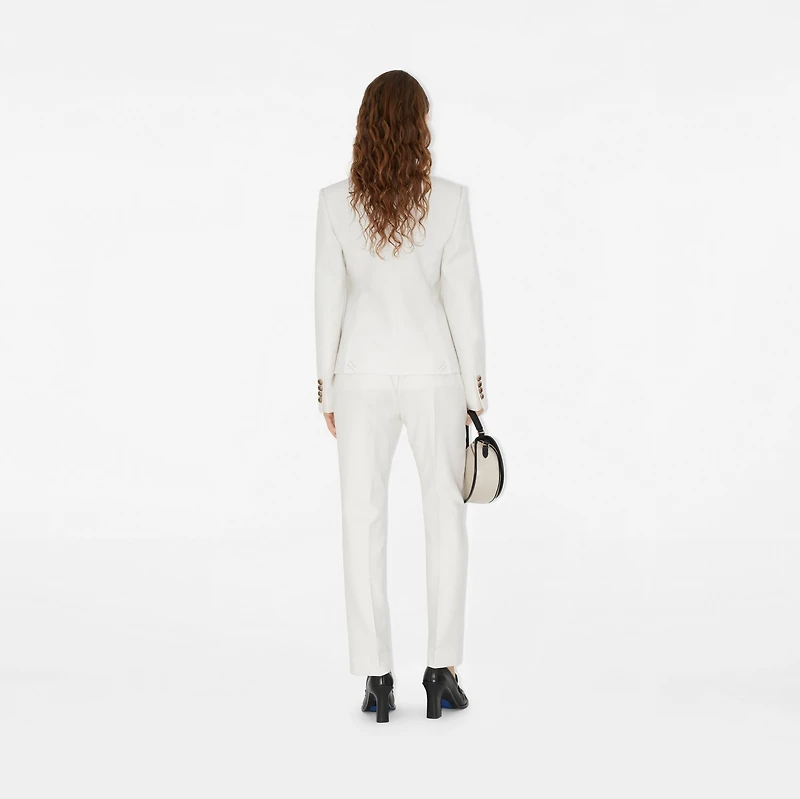 Wool Tailored Jacket in Cool alabaster - Women | Burberry® Official