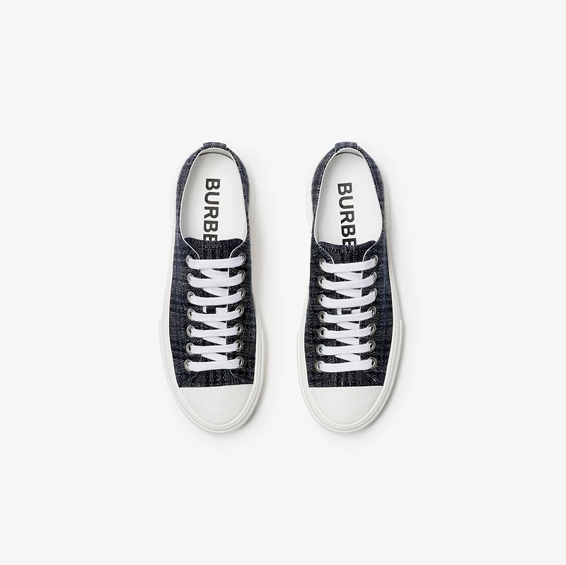 Check Sneakers in Indigo - Women, Cotton | Burberry® Official