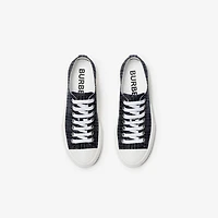 Check Sneakers in Indigo - Women, Cotton | Burberry® Official