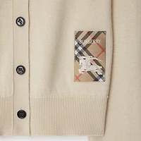 Check Label Wool Cardigan in Nutmeg - Women | Burberry® Official