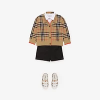 Check Wool Cardigan in Sand beige | Burberry® Official