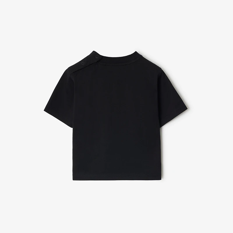 Knight Daisy Cotton T-shirt in Black | Burberry® Official