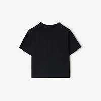 Knight Daisy Cotton T-shirt in Black | Burberry® Official