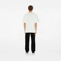 Check Panel Cotton Jogging Pants in Black/archive beige - Men | Burberry® Official
