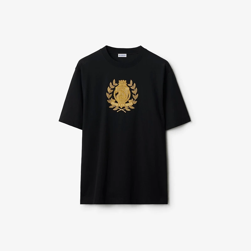 B Crest Cotton T-shirt in Black - Men | Burberry® Official
