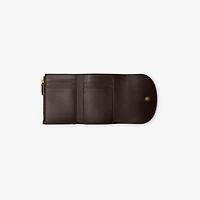 Highlands Compact Wallet in Mahogany - Women | Burberry® Official