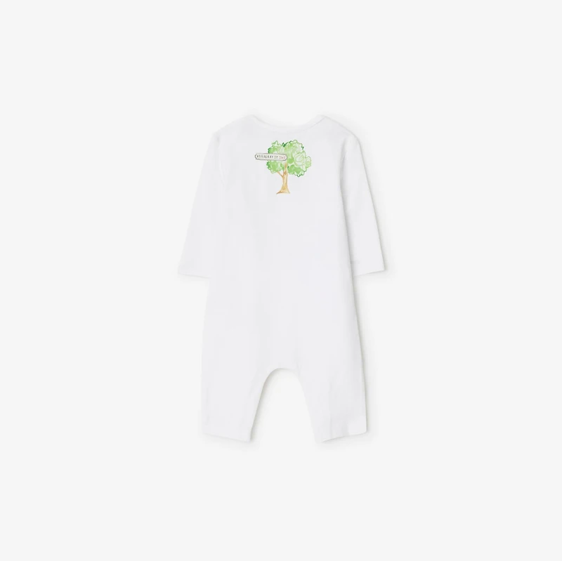 London Stretch Cotton Jumpsuit in White - Children | Burberry® Official