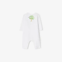 London Stretch Cotton Jumpsuit in White - Children | Burberry® Official