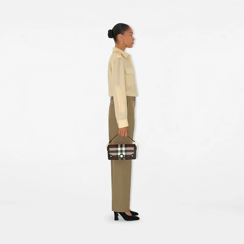 Top Handle Note Bag in Dark birch brown - Women | Burberry® Official