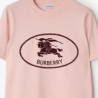 Knight Stamp Cotton T-shirt in Bouquet - Women | Burberry® Official