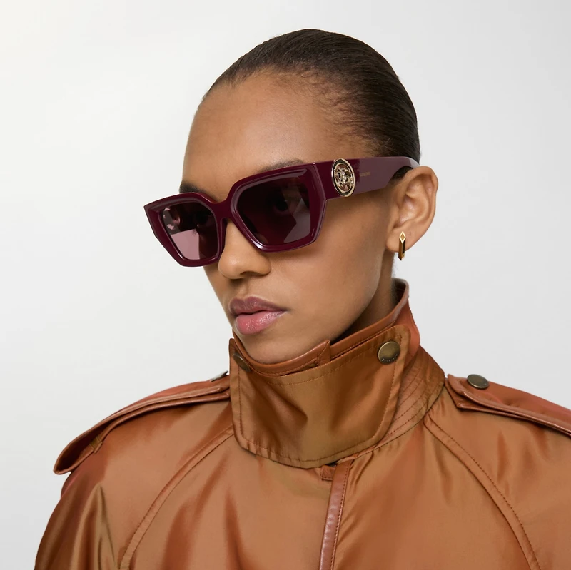EKD Rectangular Sunglasses in Dark red - Women | Burberry® Official
