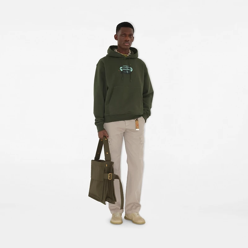 Car Cotton Hoodie in Yew green - Men | Burberry® Official