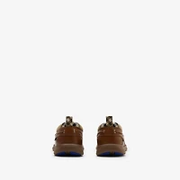 Leather Decker Boat Shoes in Pinecone - Men | Burberry® Official