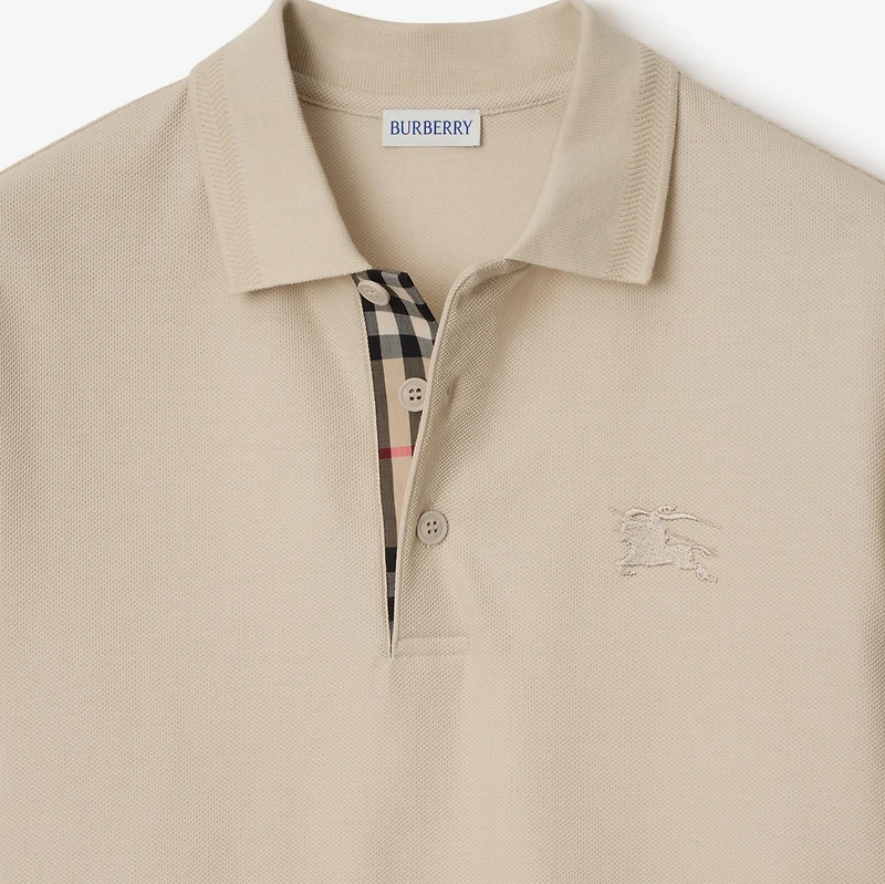 Cotton Polo Shirt in Clam - Men | Burberry® Official