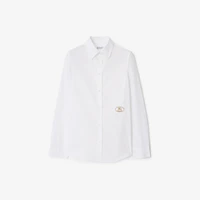 Slim Fit Cotton Poplin Shirt in White - Women | Burberry® Official