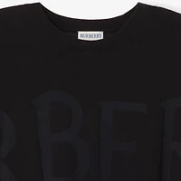 Logo Cotton Blend T-shirt in Black - Women | Burberry® Official