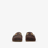 Check Suede Urchin Clogs in Snug brown - Women | Burberry® Official