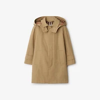 Cotton Hooded Car Coat in Sand | Burberry® Official