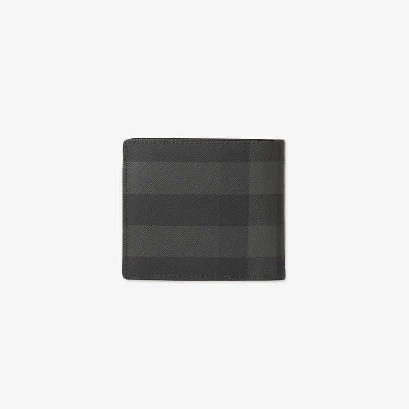 Check Slim Bifold Wallet in Charcoal - Men | Burberry® Official