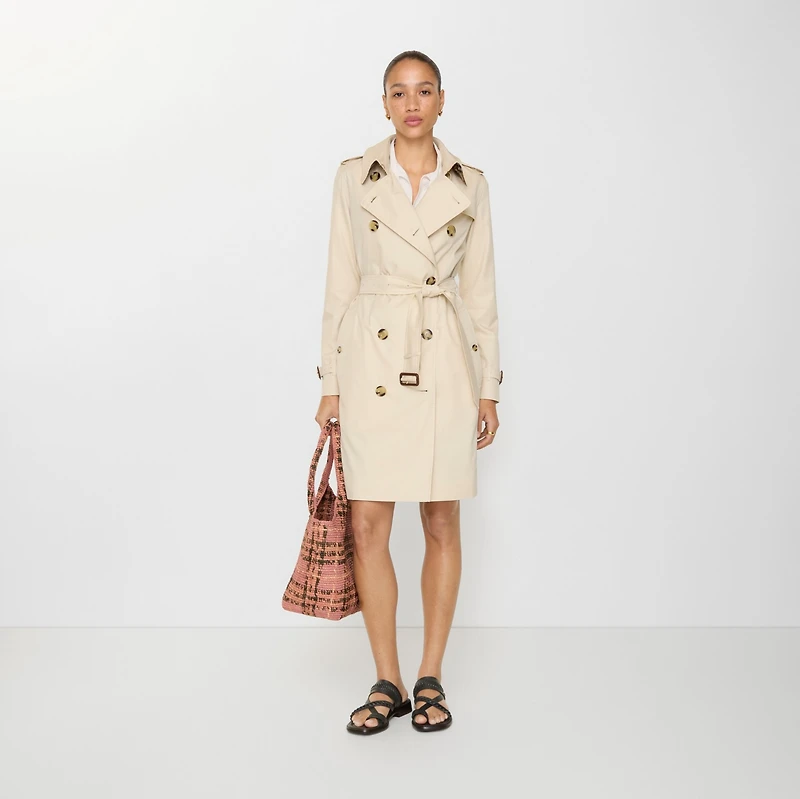 Mid-length Tropical Gabardine Kensington Trench Coat in Clam beige - Women | Burberry® Official