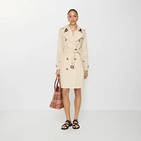Mid-length Tropical Gabardine Kensington Trench Coat in Clam beige - Women | Burberry® Official