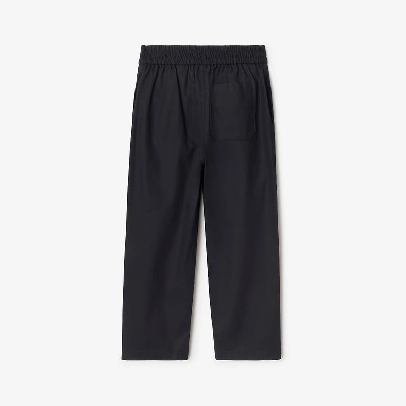 Cotton Blend Trousers in Storm | Burberry® Official