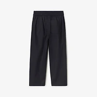 Cotton Blend Trousers in Storm | Burberry® Official