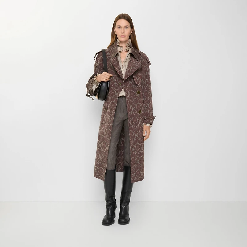 Long Baroque Viscose Blend Fitzrovia Trench Coat in Duchess red - Women | Burberry® Official