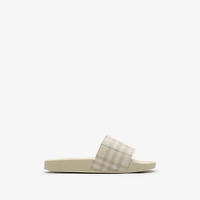 Check Slides in Sesame beige - Women | Burberry® Official