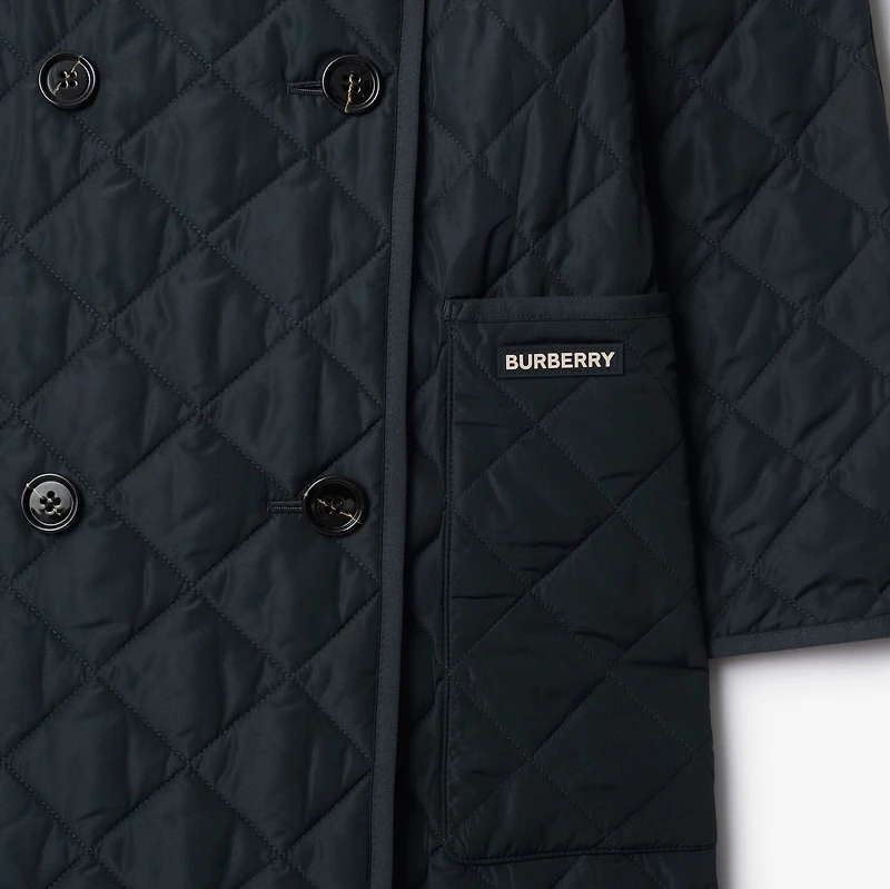 Quilted Coat in Navy black - Women | Burberry® Official