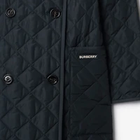 Quilted Coat in Navy black - Women | Burberry® Official