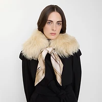 Scarf Trim Shearling Collar in Taupe beige/alpine white | Burberry® Official