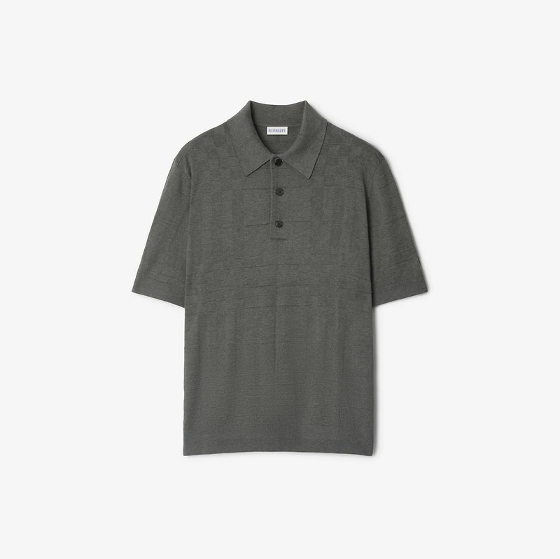 Check Cotton Polo Shirt in Dark grey melange - Men | Burberry® Official