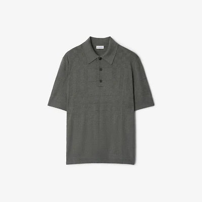 Check Cotton Polo Shirt in Dark grey melange - Men | Burberry® Official