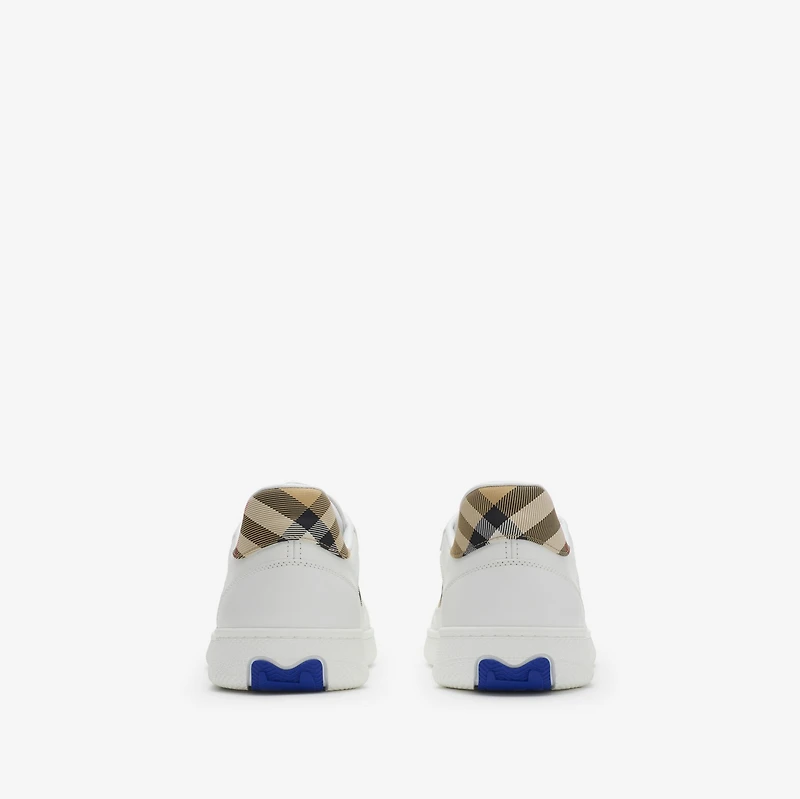 Leather and Check Terrace Sneakers​ in /sand