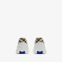 Leather and Check Terrace Sneakers​ in /sand
