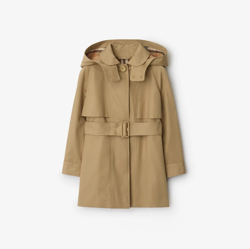 Cotton Hooded Trench Coat in Sand | Burberry® Official