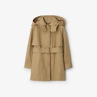 Cotton Hooded Trench Coat in Sand | Burberry® Official