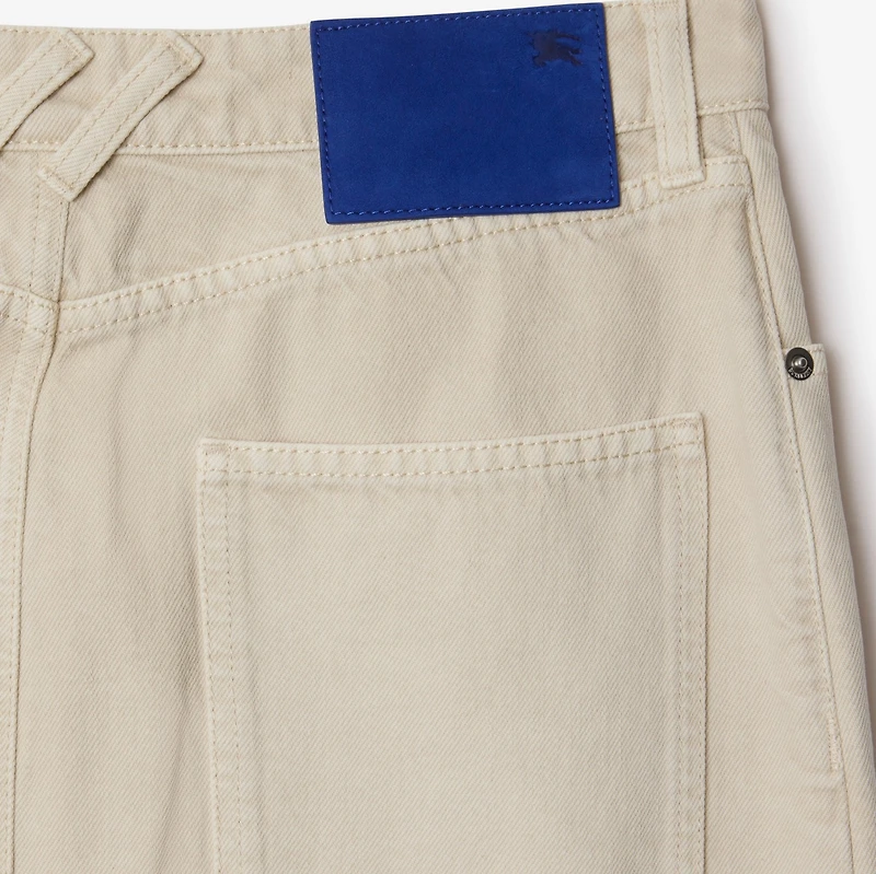 Denim Skirt in Oat - Women, Cotton | Burberry® Official
