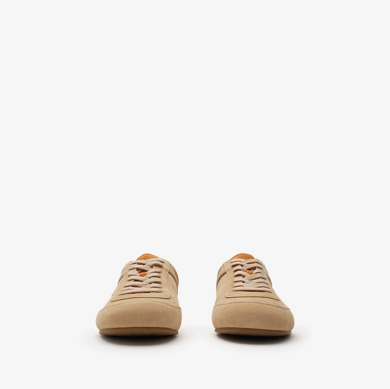 Suede Knight Runner Sneakers​ in Flax/pumpkin orange - Men | Burberry® Official